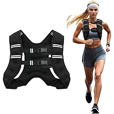 Weighted Vest, 6lb/8lb/12lb/16lb/20lb/25lb/30lb Weight Vest for Men Women, Body Weight Vests Adjustable with Reflective Stripe for Strength Training, Running, Training Workout, Jogging, Walking