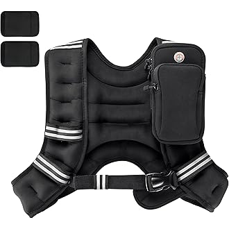 Weighted Vest, 6lb/8lb/12lb/16lb/20lb/25lb/30lb Weight Vest for Men Women, Body Weight Vests Adjustable with Reflective Stripe for Strength Training, Running, Training Workout, Jogging, Walking