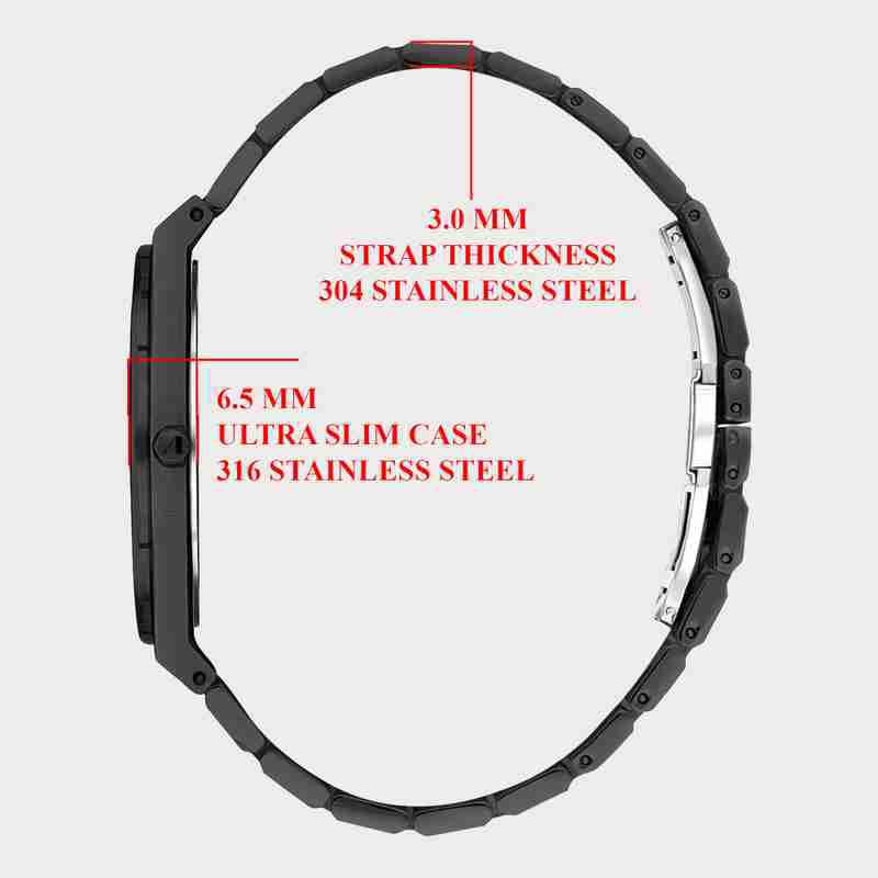 Arabic Dial full Mat Black chain