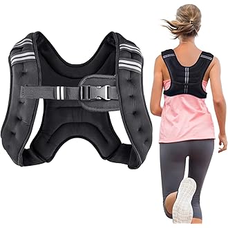 Weighted Vest, 6lb/8lb/12lb/16lb/20lb/25lb/30lb Weight Vest for Men Women, Body Weight Vests Adjustable with Reflective Stripe for Strength Training, Running, Training Workout, Jogging, Walking