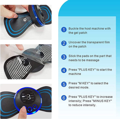 Factory Wholesale Portable Mini Electric EMS Electric Massager Neck Shoulder Massage Belt Back Pain Relief Massager