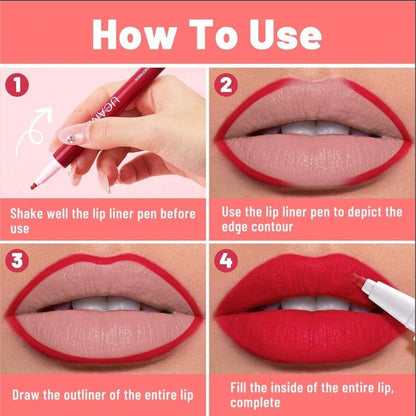 Makeup Smudge Proof Natural Waterproof Long Lasting Quick Dry Lipstick Color Liquid Lip Stain Marker Pen Lip Liner