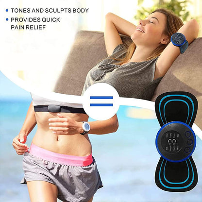 Factory Wholesale Portable Mini Electric EMS Electric Massager Neck Shoulder Massage Belt Back Pain Relief Massager