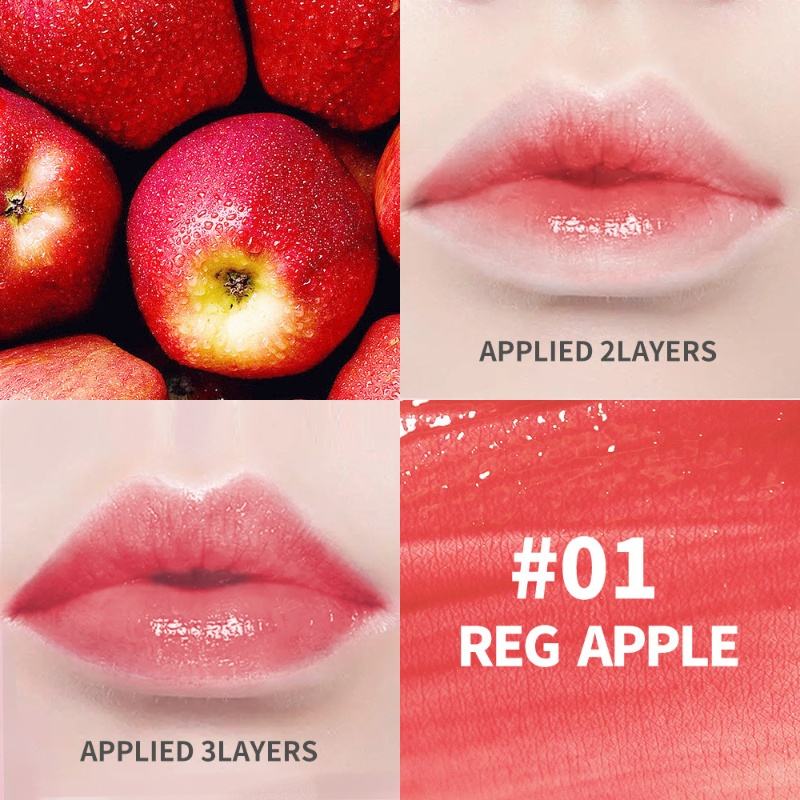 3 in 1 Private Label Liquid Lip Cheek Eye Fruit Tinted Stain Organic Waterproof Pink Strawberry Cherry Lip Gloss Glow Lip Tint