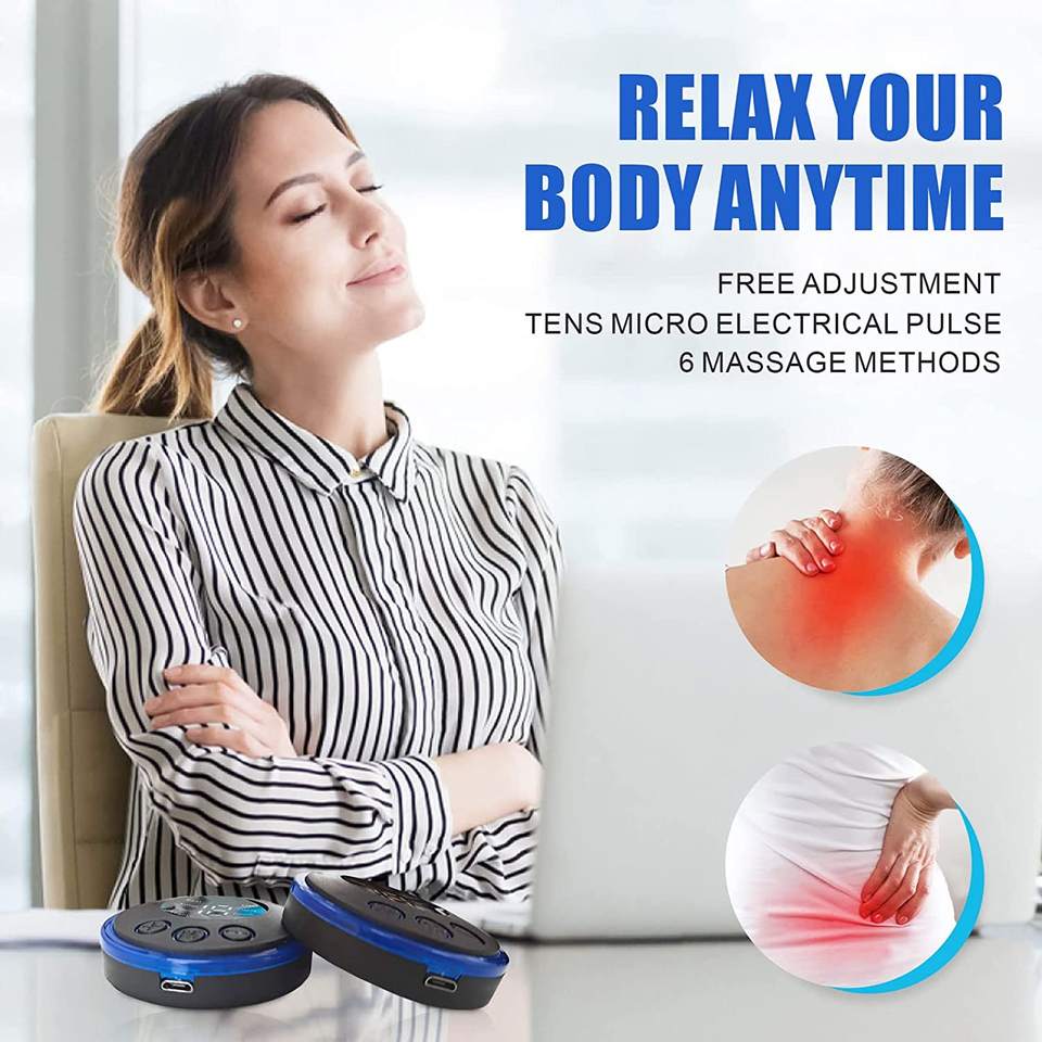Factory Wholesale Portable Mini Electric EMS Electric Massager Neck Shoulder Massage Belt Back Pain Relief Massager