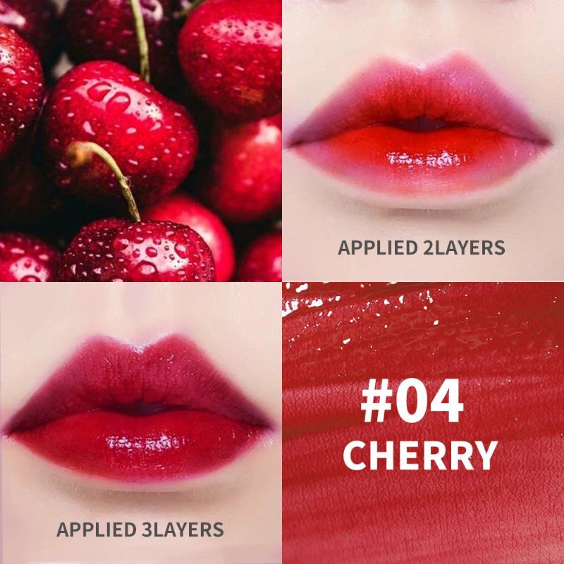 3 in 1 Private Label Liquid Lip Cheek Eye Fruit Tinted Stain Organic Waterproof Pink Strawberry Cherry Lip Gloss Glow Lip Tint