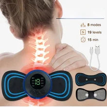 Factory Wholesale Portable Mini Electric EMS Electric Massager Neck Shoulder Massage Belt Back Pain Relief Massager